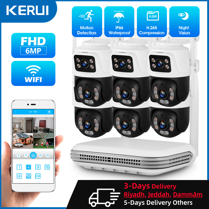 Home Security And Camera Systems - KERUI Waterproof 6MP HD Wireless Dual