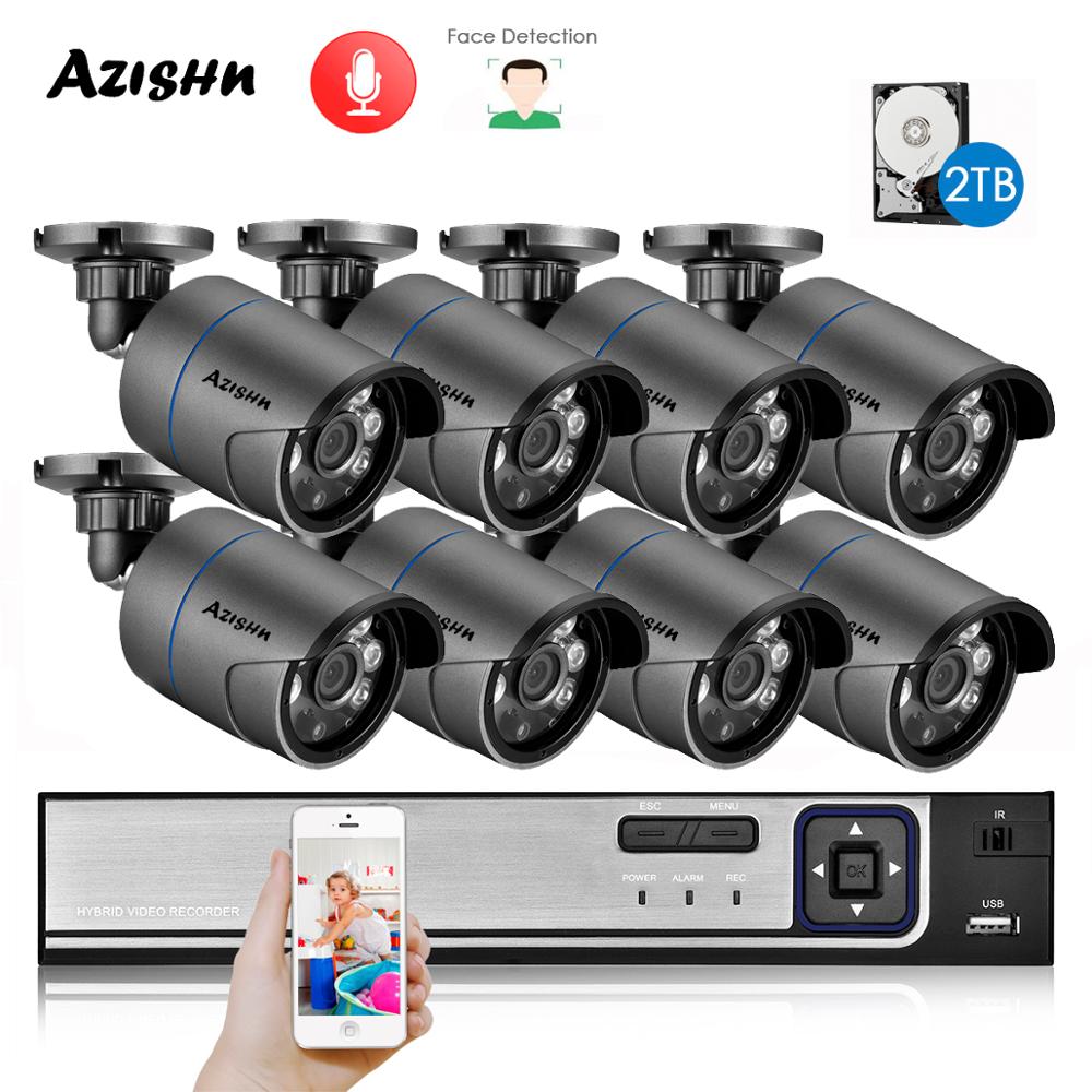 Nvr Kit 8 Channel - AZISHN H.265+ 8CH 5MP POE Security