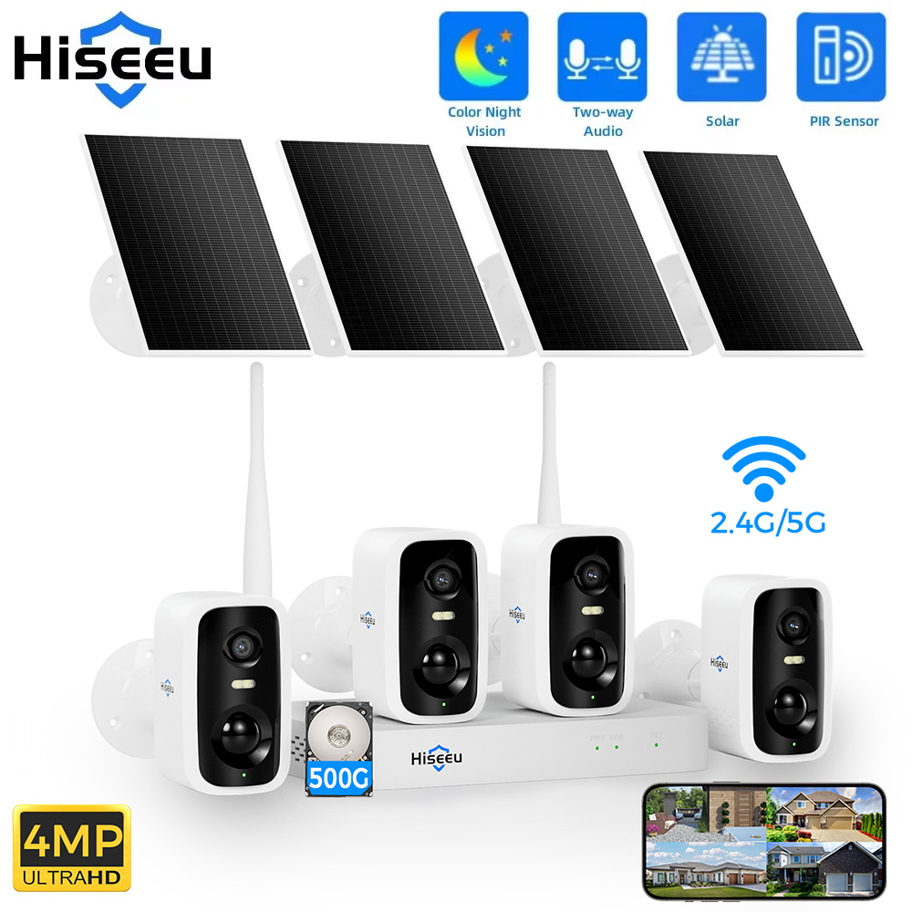 Nvr Kit 8 Channel - Hiseeu 10CH NVR 4MP WiFi Solar