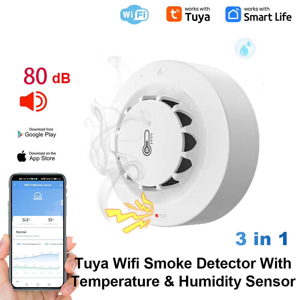 Tuya WiFi Temperature and Humi - Home Security With Alarm ulasan dan harga