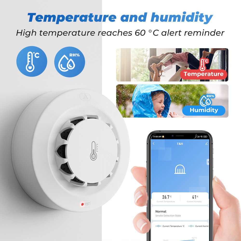Tuya WiFi Temperature and Humi - Home Security With Alarm ulasan dan harga