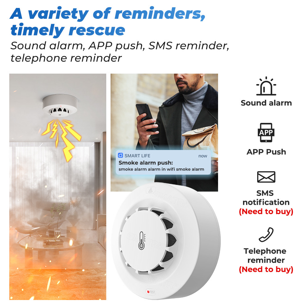 Tuya WiFi Temperature and Humi - Home Security With Alarm ulasan dan harga