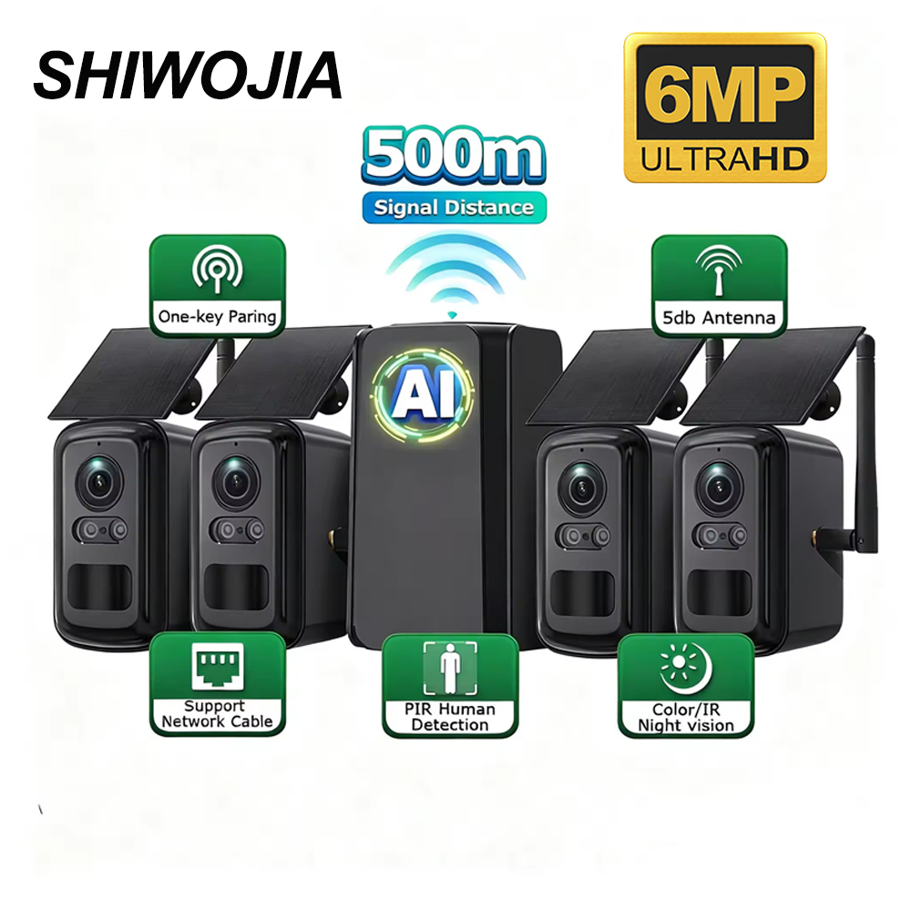 SHIWOJIA 6MP Solar Security Sy - Home Security No Subscription ulasan dan harga