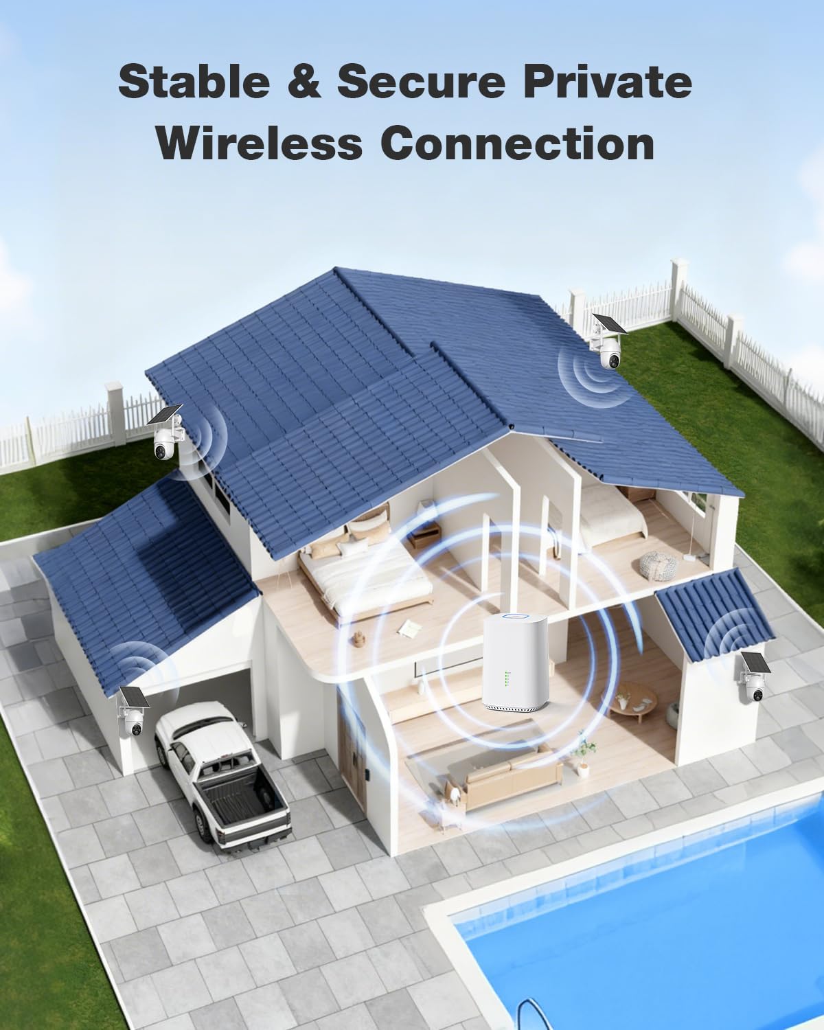 Wireless Outdoor Solar-Powered - Home Security No Monthly Fee ulasan dan harga