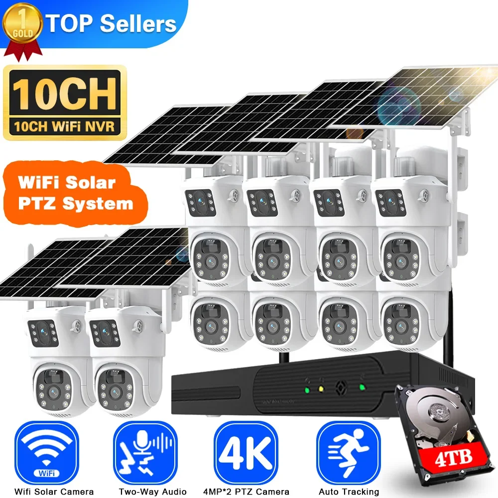 4K 8MP Dual Lens Wifi Solar CC - Nvr Kit 8 Channel ulasan dan harga