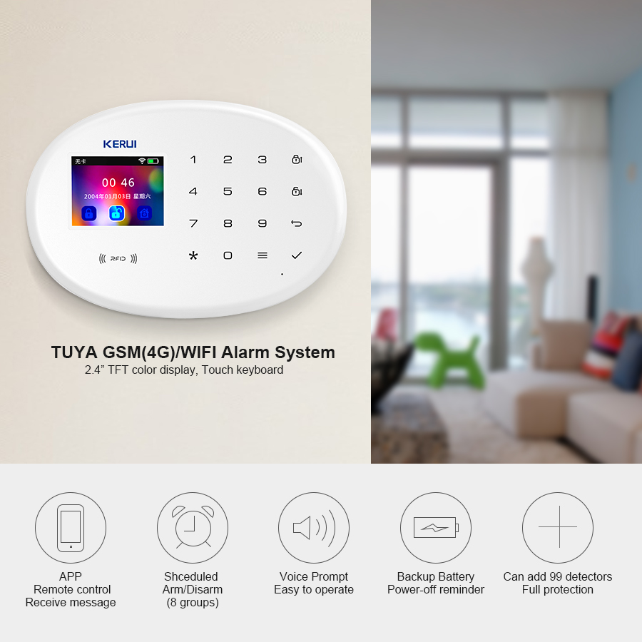 KERUI W202 Alarm System WIFI G - Home Security Front Door Camera ulasan dan harga