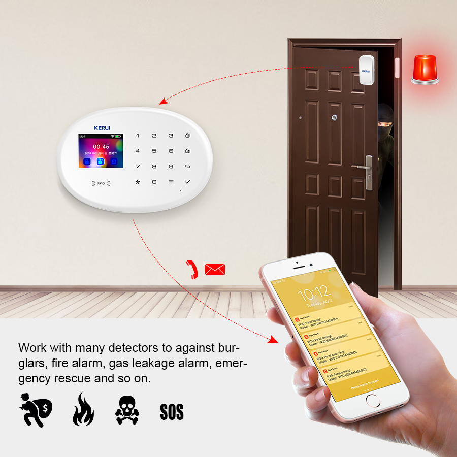 KERUI W202 Alarm System WIFI G - Home Security Front Door Camera ulasan dan harga