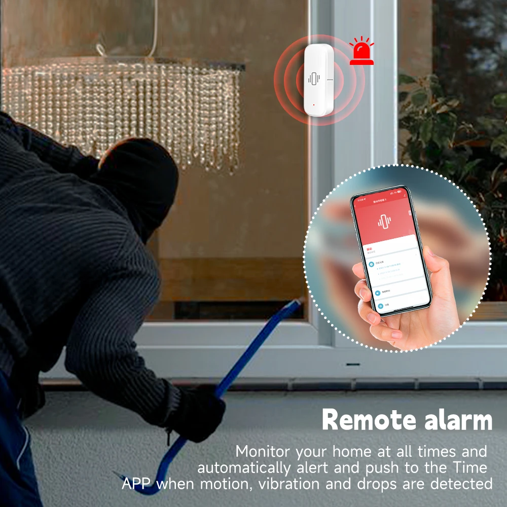 WiFi/Zigbee Smart Vibration Se - Home Security With Alarm ulasan dan harga