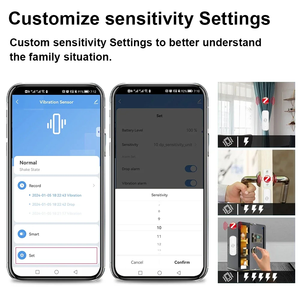 Smart ZigBee Vibration Sensor  - Home Security Business ulasan dan harga