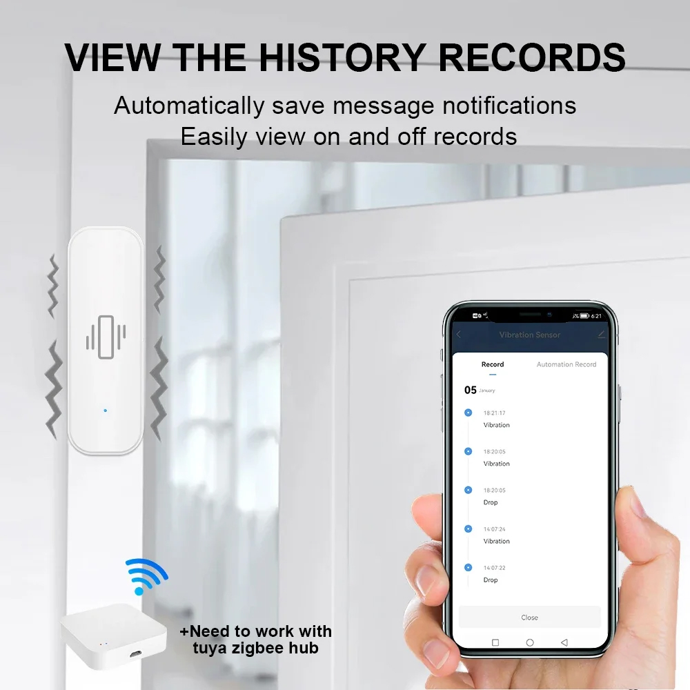 Smart ZigBee Vibration Sensor  - Home Security Business ulasan dan harga