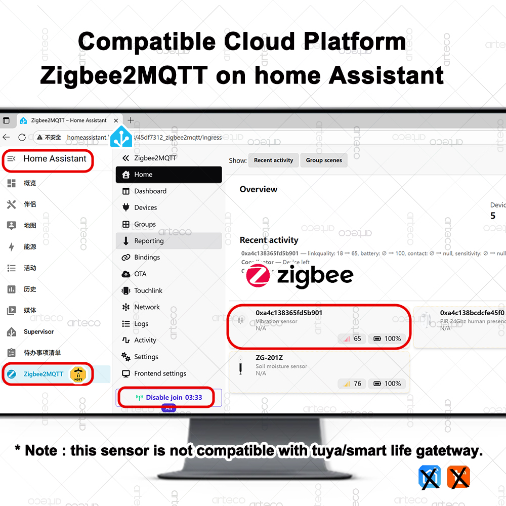 Smart ZigBee 3.0 Vibration Sen - Home Security With Alarm ulasan dan harga