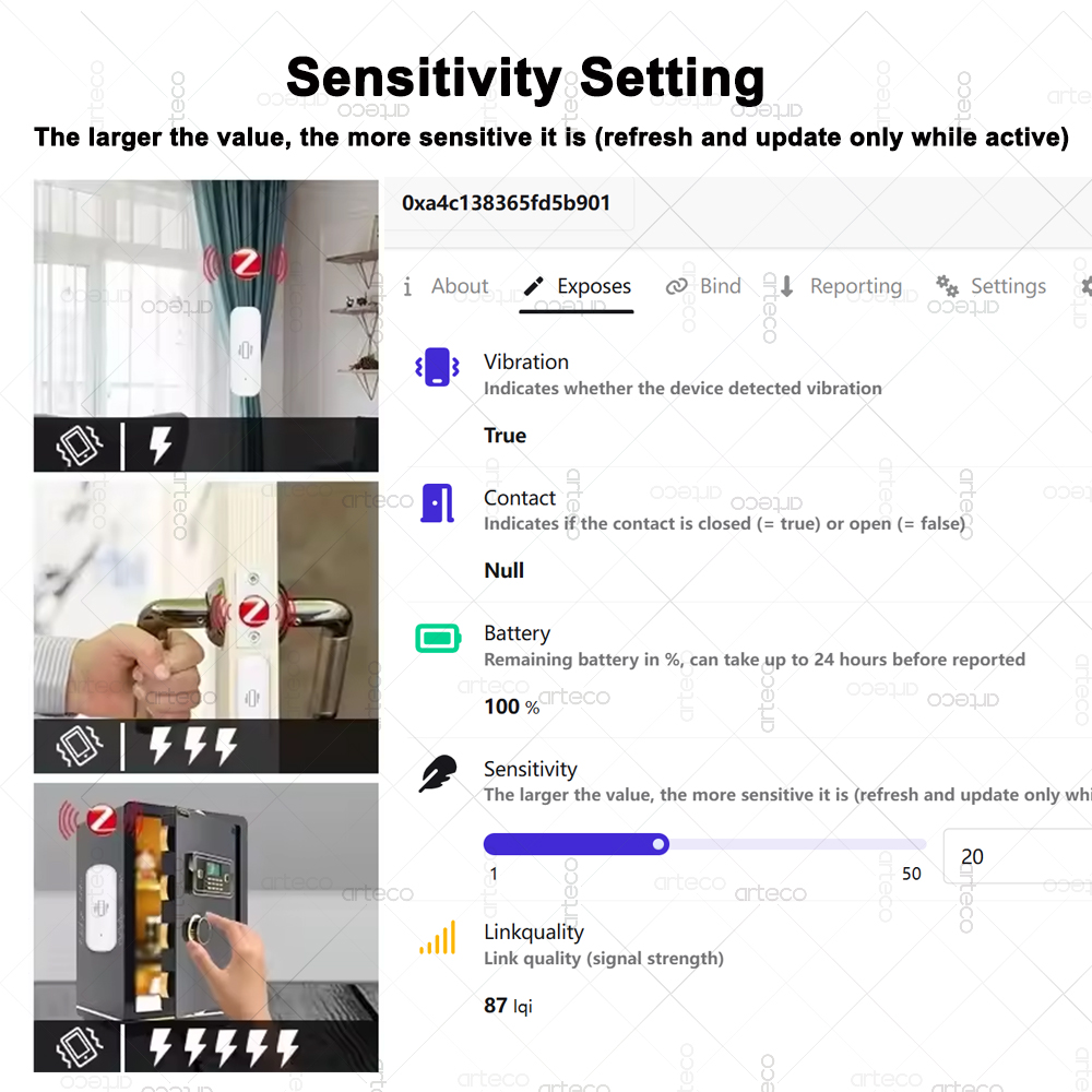 Smart ZigBee 3.0 Vibration Sen - Home Security With Alarm ulasan dan harga