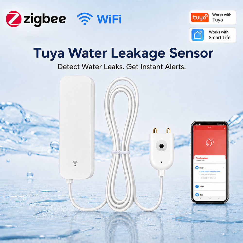 ZigBee WiFi Water Leak Sensor  - Home Security Business ulasan dan harga