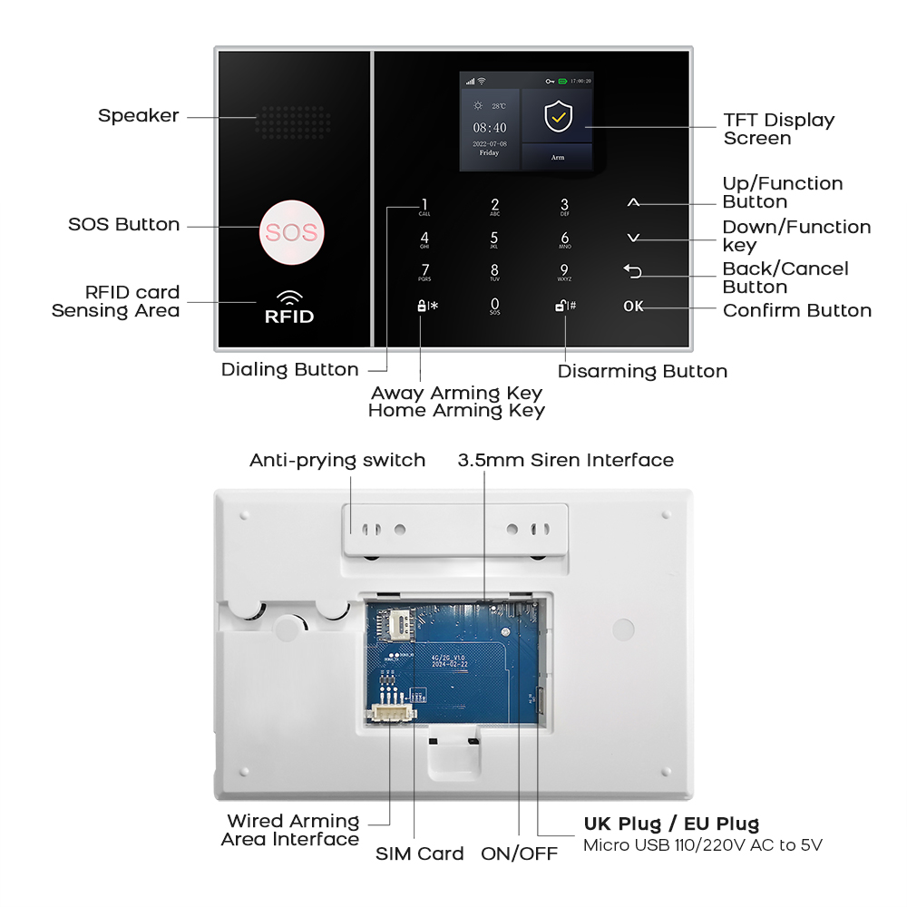 Smart Home Alarm System 4G WiF - Home Security No Monthly Fee ulasan dan harga