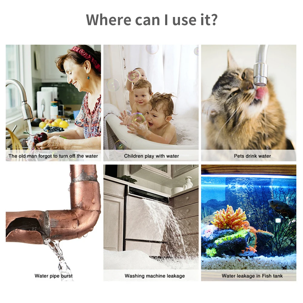 Tuya WiFi Zigbee Water Sensor  - Home Security Technology ulasan dan harga