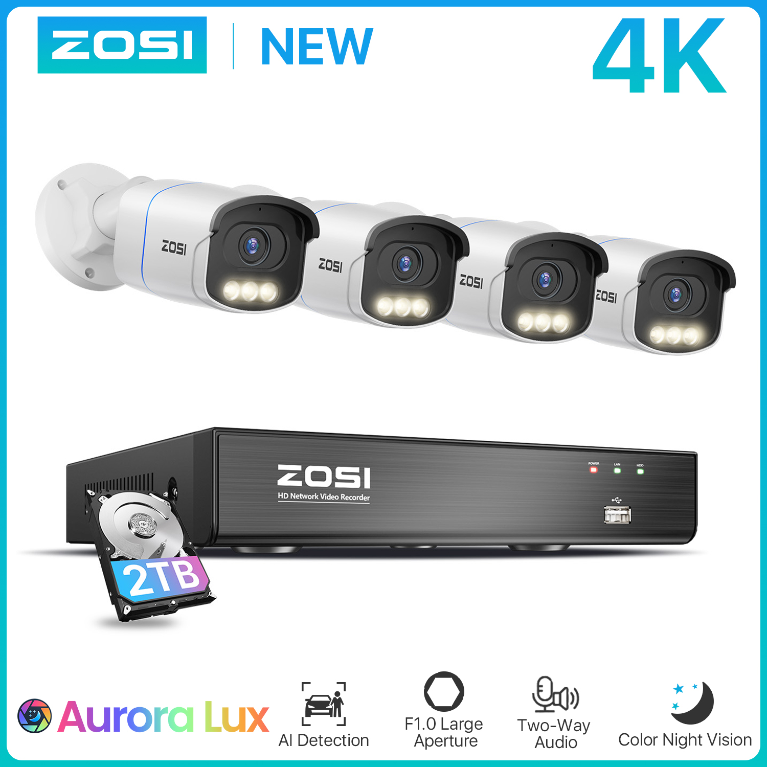 ZOSI 4K PoE Security Camera Sy - Nvr Kit 8 Channel ulasan dan harga