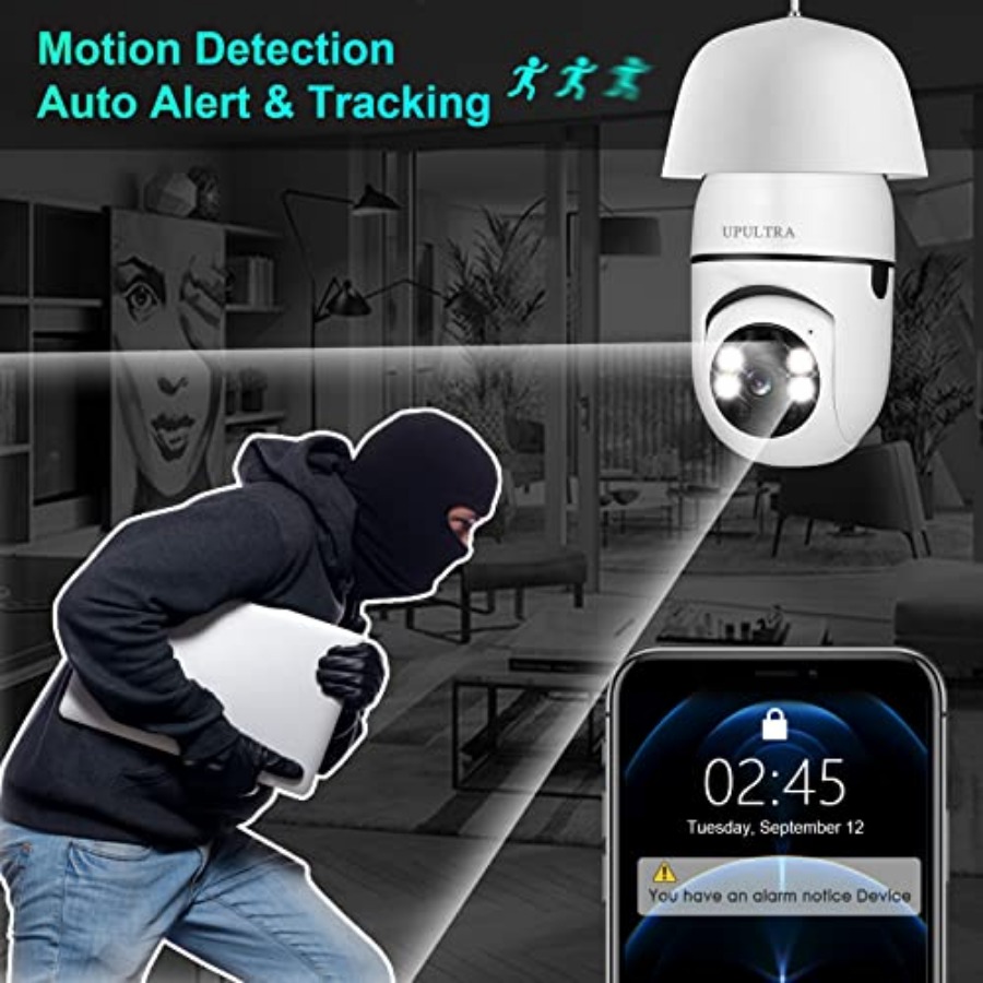 Light Bulb 1080P Security Wire - Home Security With Alarm ulasan dan harga