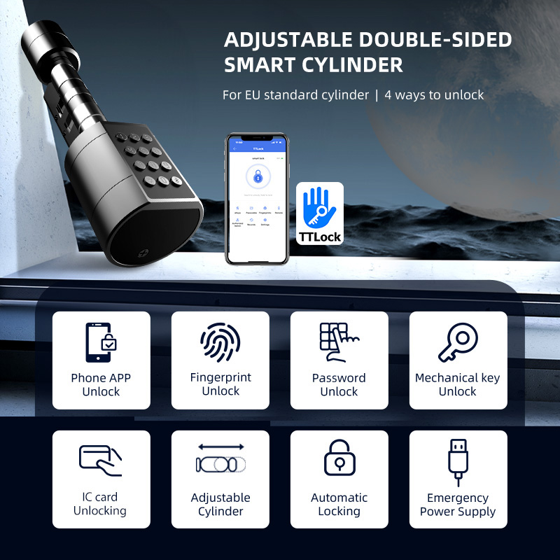 Smart Euro Cylindrical Door Lo - Home Security Key ulasan dan harga