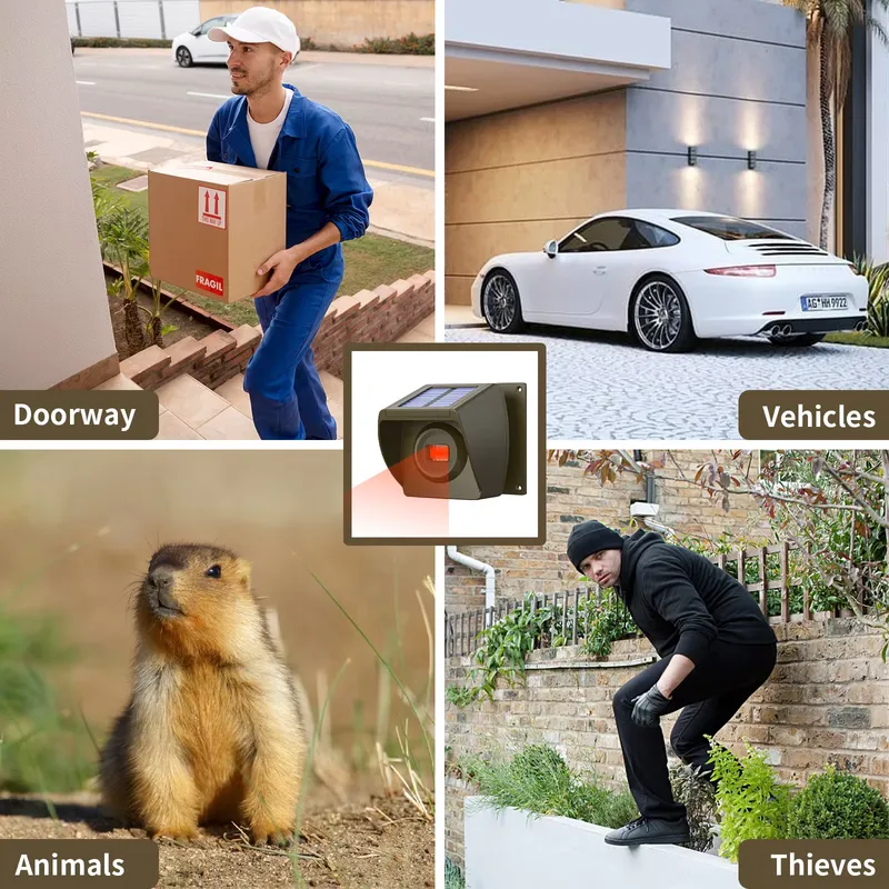 Outdoor Solar - Powered Wirele - Home Security With Alarm ulasan dan harga