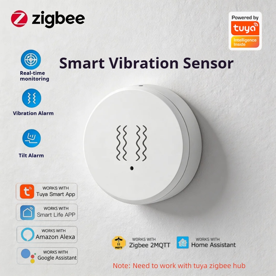 Tuya Zigbee Smart Vibration Se - Home Security With Alarm ulasan dan harga