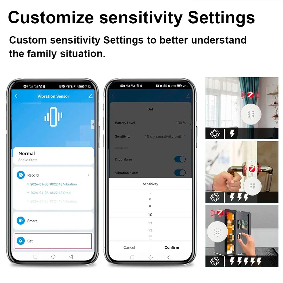 Tuya Zigbee Smart Vibration Se - Home Security With Alarm ulasan dan harga