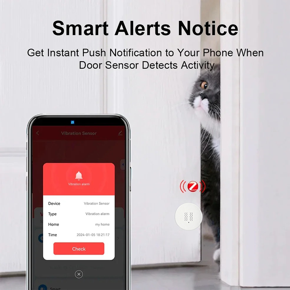 Tuya Zigbee Smart Vibration Se - Home Security With Alarm ulasan dan harga