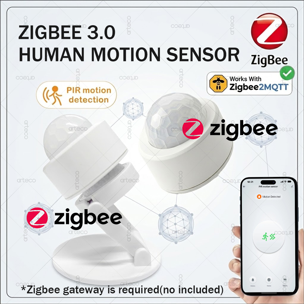 Zigbee 3.0 Mini PIR Motion Sen - Home Security With Alarm ulasan dan harga