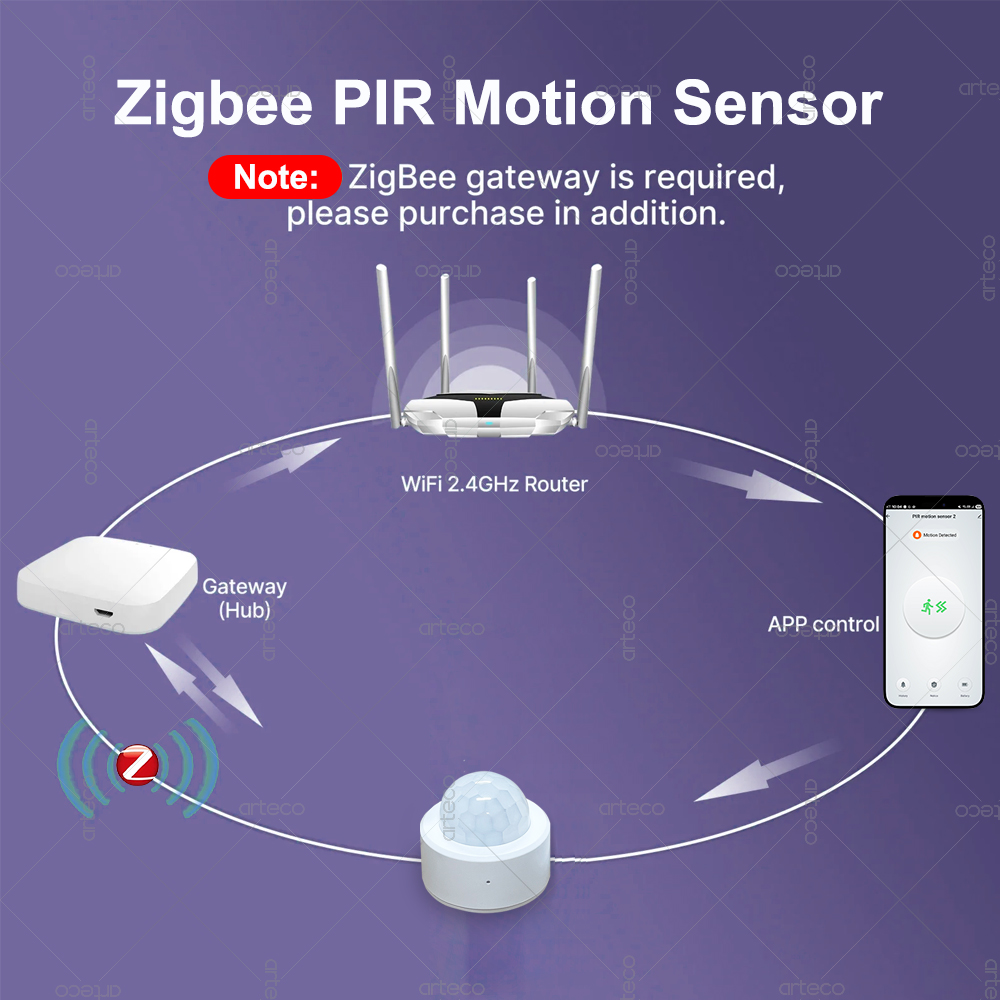 Zigbee 3.0 Mini PIR Motion Sen - Home Security With Alarm ulasan dan harga