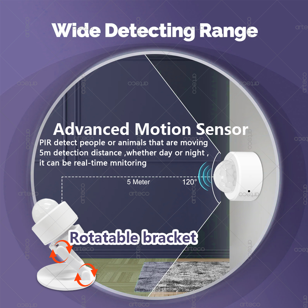 Zigbee 3.0 Mini PIR Motion Sen - Home Security With Alarm ulasan dan harga