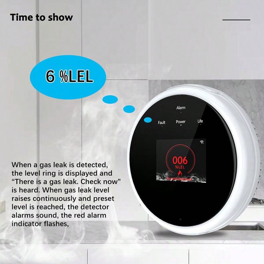 2.4G WiFi Gas Alarm Sensor Com - Home Security Technology ulasan dan harga
