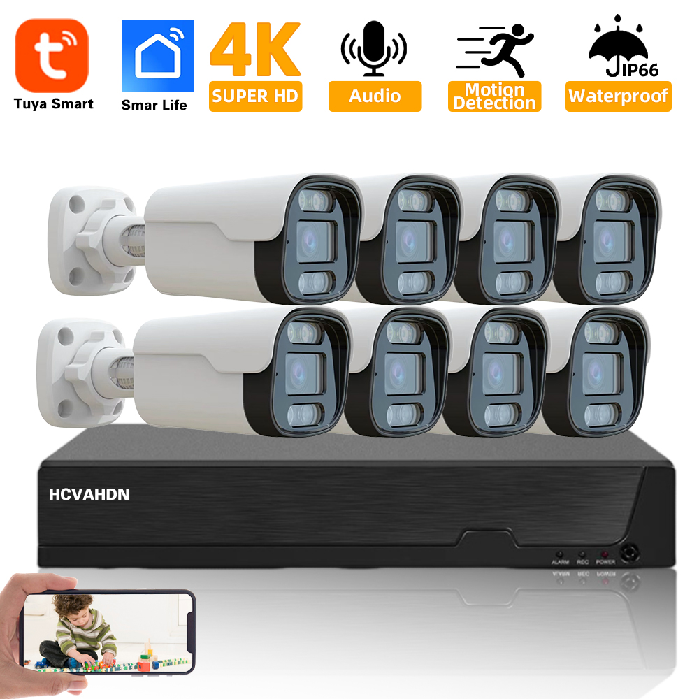 4K 8MP TUYA Security Kit 8CH P - Nvr Kit 8 Channel ulasan dan harga