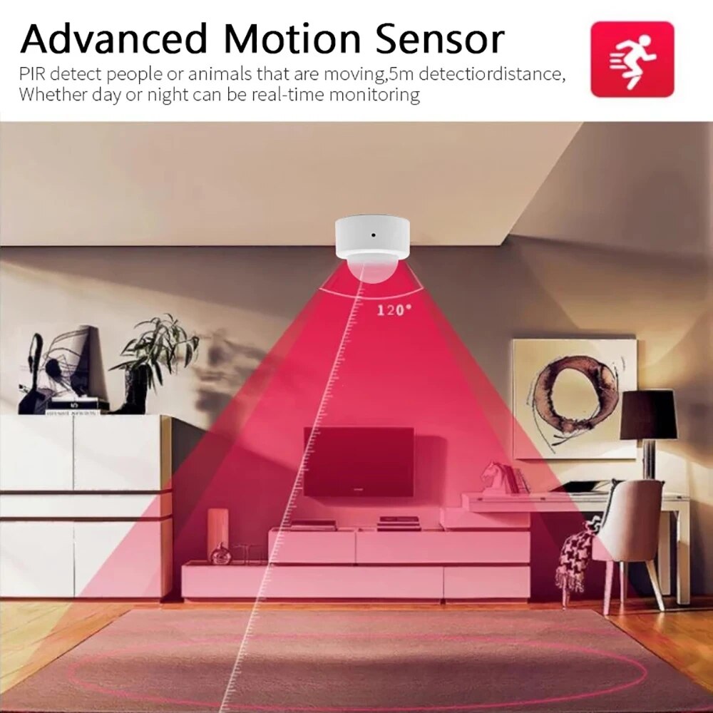 Zigbee Mini PIR Motion Sensor  - Home Security With Alarm ulasan dan harga