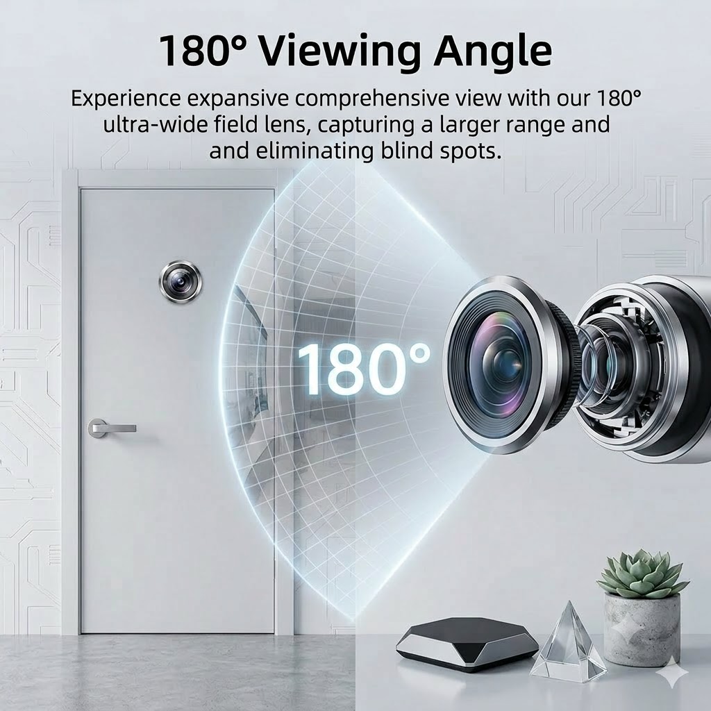 180° 3MP 2K Peephole Camera,5G - Home Security Front Door Camera ulasan dan harga