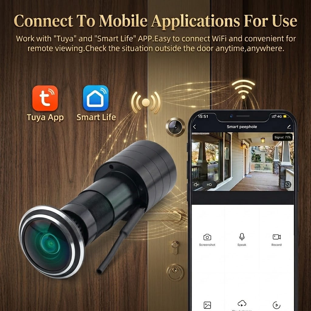 180° 3MP 2K Peephole Camera,5G - Home Security Front Door Camera ulasan dan harga