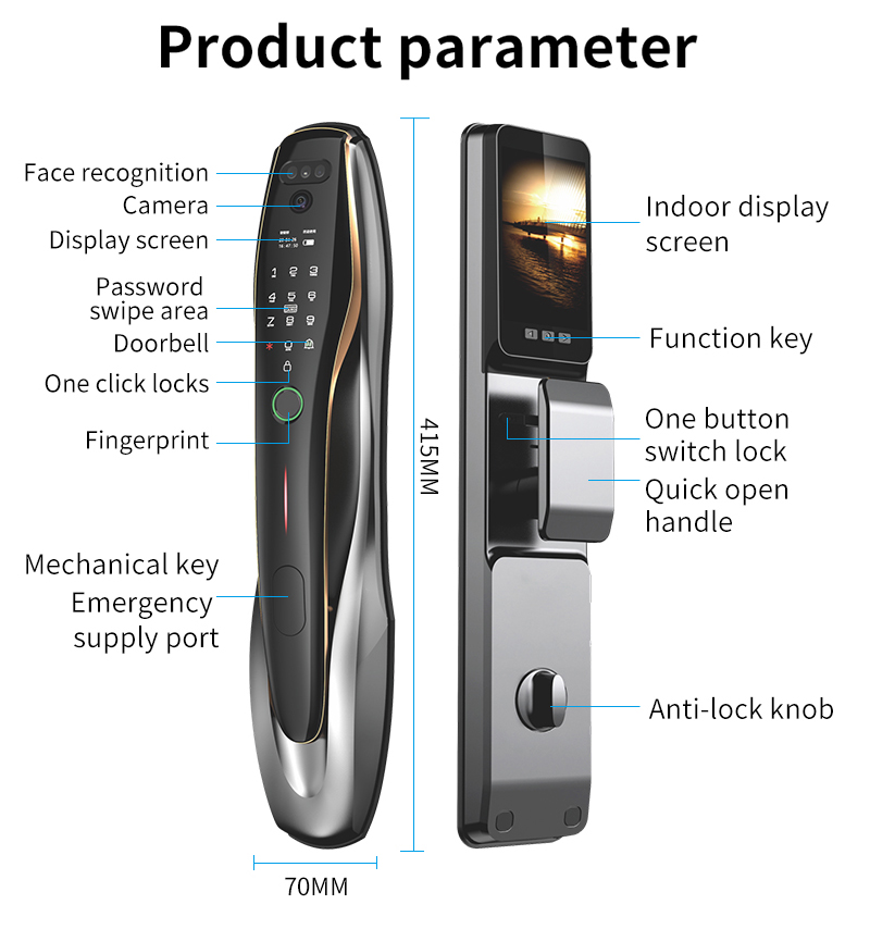 TYSH Tuya Security Fingerprint - Home Security Front Door Camera ulasan dan harga